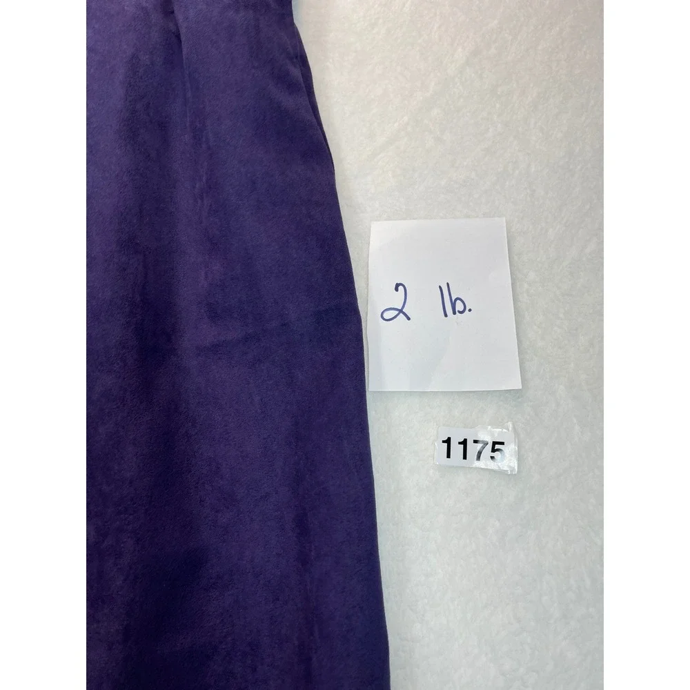 BonWorth Skirt Suit Set M Purple Floral Embroidered Faux Suede VTG Granny‎ Artsy